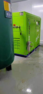 Minimal-noise water-lubricated oil-free screw air compressor quiet running